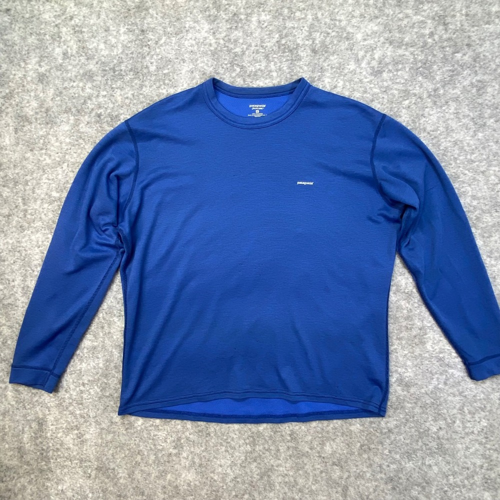 VTG Patagonia Capilene Long Sleeve Athletic Shirt Blue Polyester Men's Size L
